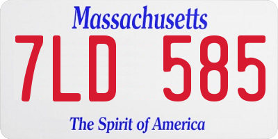 MA license plate 7LD585
