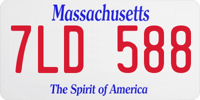 MA license plate 7LD588