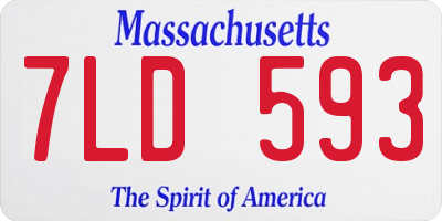 MA license plate 7LD593