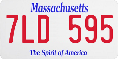 MA license plate 7LD595