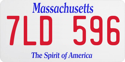 MA license plate 7LD596