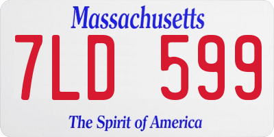MA license plate 7LD599