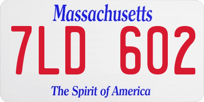 MA license plate 7LD602