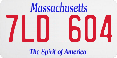 MA license plate 7LD604