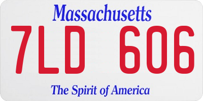 MA license plate 7LD606