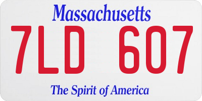 MA license plate 7LD607