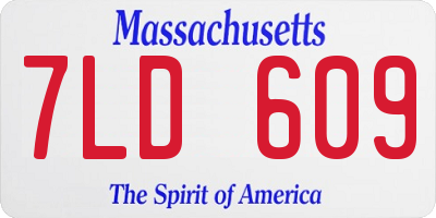 MA license plate 7LD609