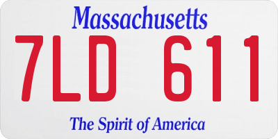 MA license plate 7LD611