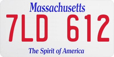 MA license plate 7LD612