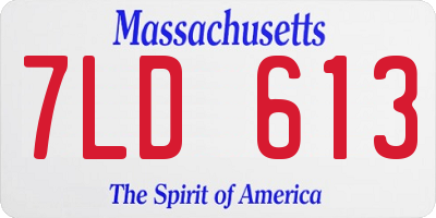 MA license plate 7LD613