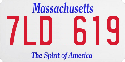 MA license plate 7LD619