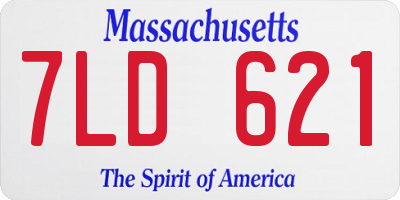 MA license plate 7LD621