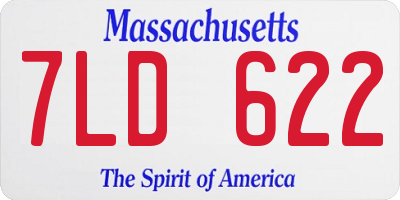 MA license plate 7LD622
