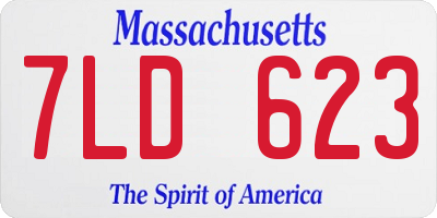 MA license plate 7LD623