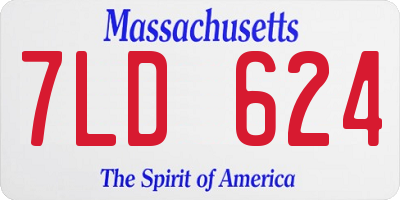MA license plate 7LD624