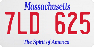 MA license plate 7LD625
