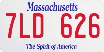 MA license plate 7LD626