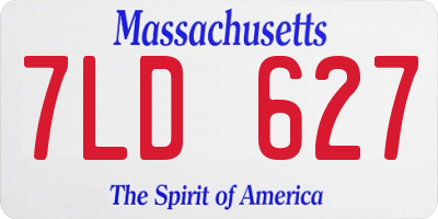 MA license plate 7LD627