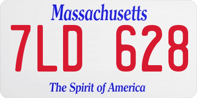 MA license plate 7LD628