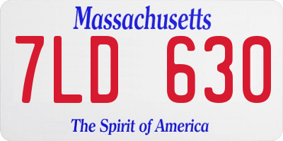MA license plate 7LD630
