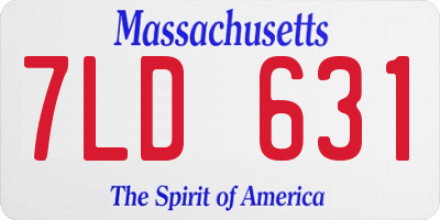 MA license plate 7LD631