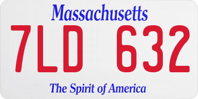MA license plate 7LD632