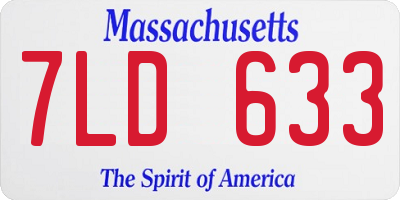 MA license plate 7LD633