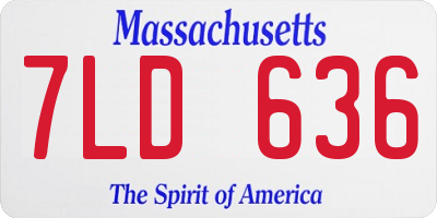 MA license plate 7LD636