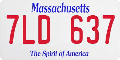 MA license plate 7LD637