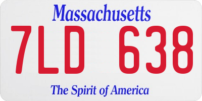 MA license plate 7LD638