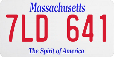 MA license plate 7LD641