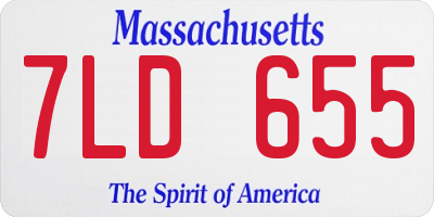 MA license plate 7LD655