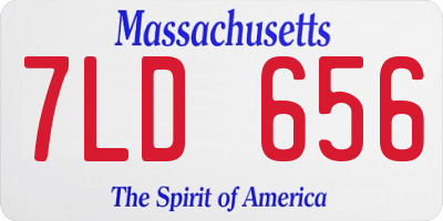 MA license plate 7LD656