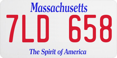 MA license plate 7LD658