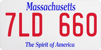 MA license plate 7LD660