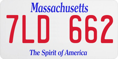 MA license plate 7LD662