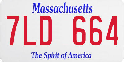MA license plate 7LD664