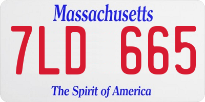 MA license plate 7LD665