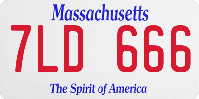 MA license plate 7LD666