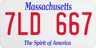 MA license plate 7LD667