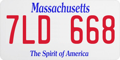 MA license plate 7LD668