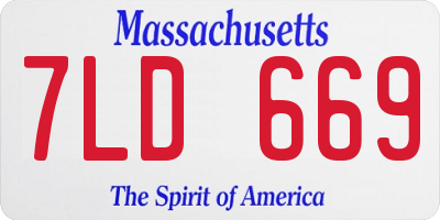 MA license plate 7LD669