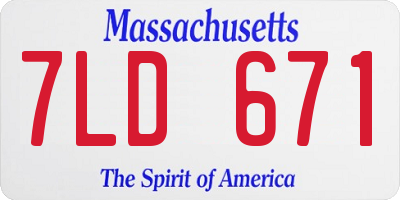 MA license plate 7LD671
