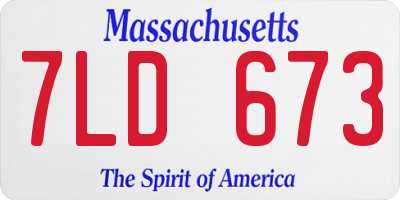 MA license plate 7LD673