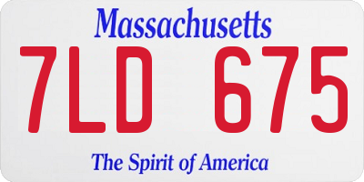 MA license plate 7LD675