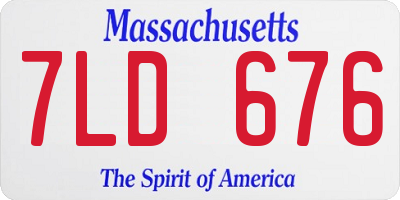 MA license plate 7LD676