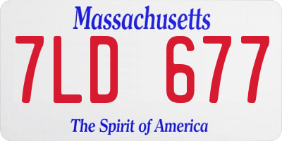 MA license plate 7LD677