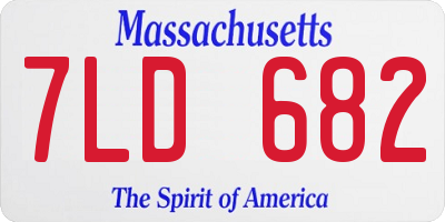 MA license plate 7LD682
