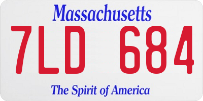 MA license plate 7LD684