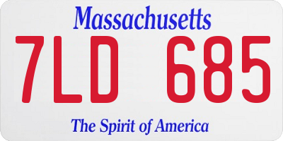 MA license plate 7LD685